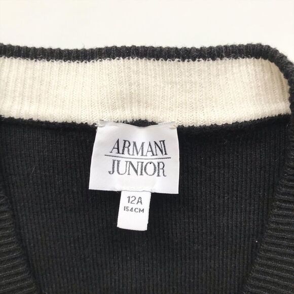 Armani Junior black knit long cardigan sweater EUC 12Y - Picture 5 of 9